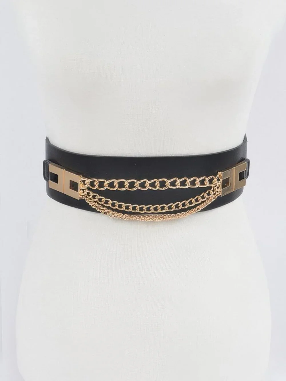 Multi Layered Chain Plus Size Elastic Belt